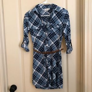 Macy’s Plaid Blue Dress ( Xs)